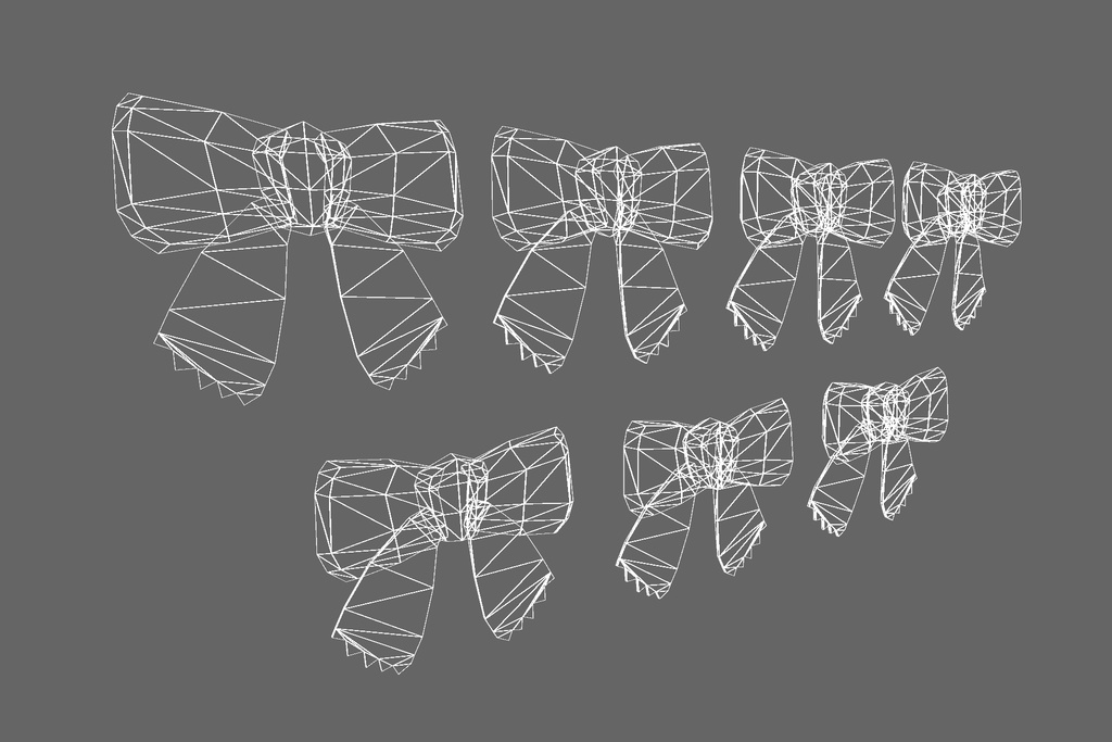 オリジナル3Dモデル「リボン」7色セット