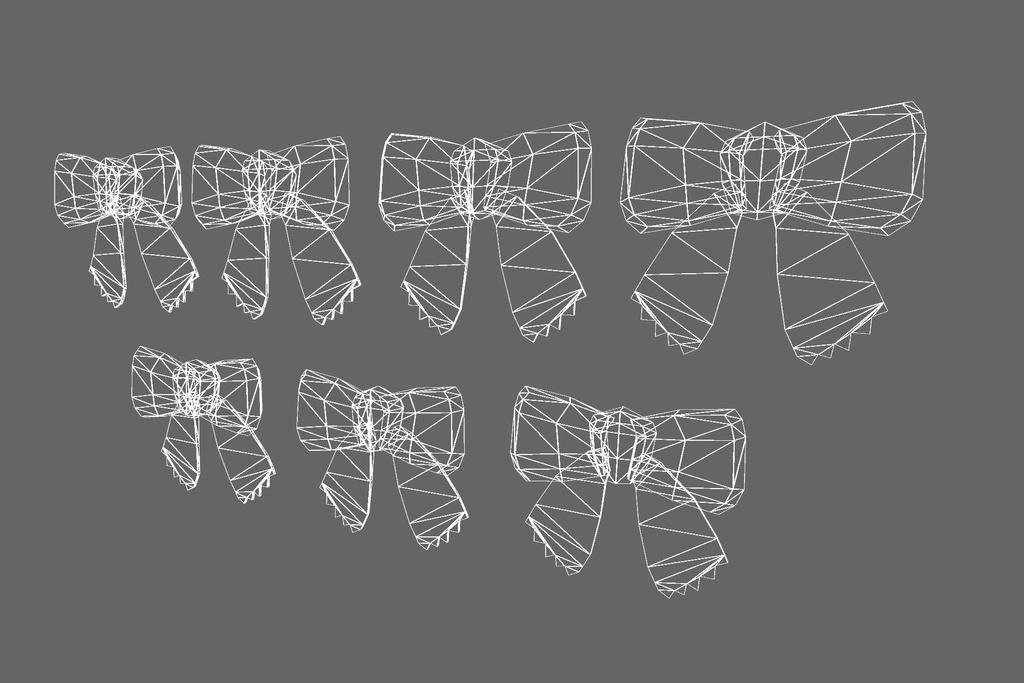 オリジナル3Dモデル「リボン」7色セット