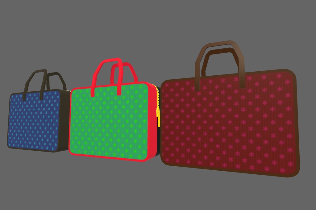 オリジナル3Dモデル「ブランドバック」3色セット