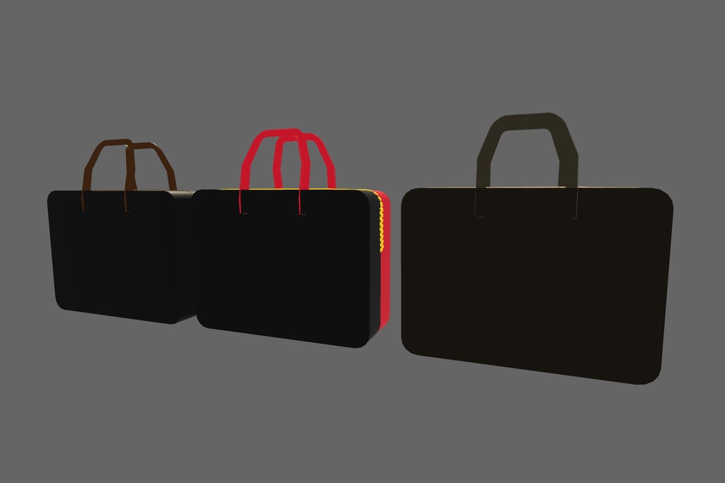 オリジナル3Dモデル「ブランドバック」3色セット