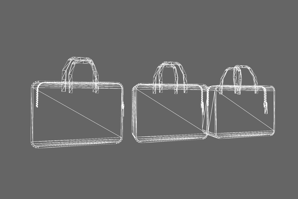 オリジナル3Dモデル「ブランドバック」3色セット