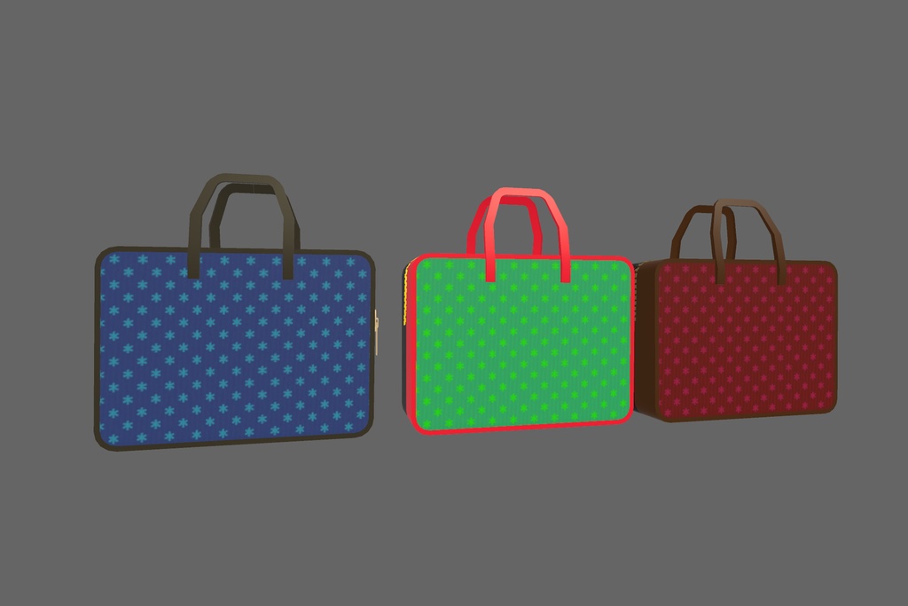 オリジナル3Dモデル「ブランドバック」3色セット