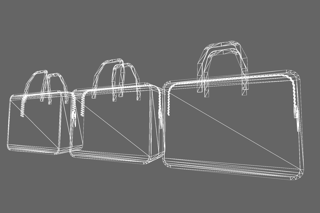 オリジナル3Dモデル「ブランドバック」3色セット