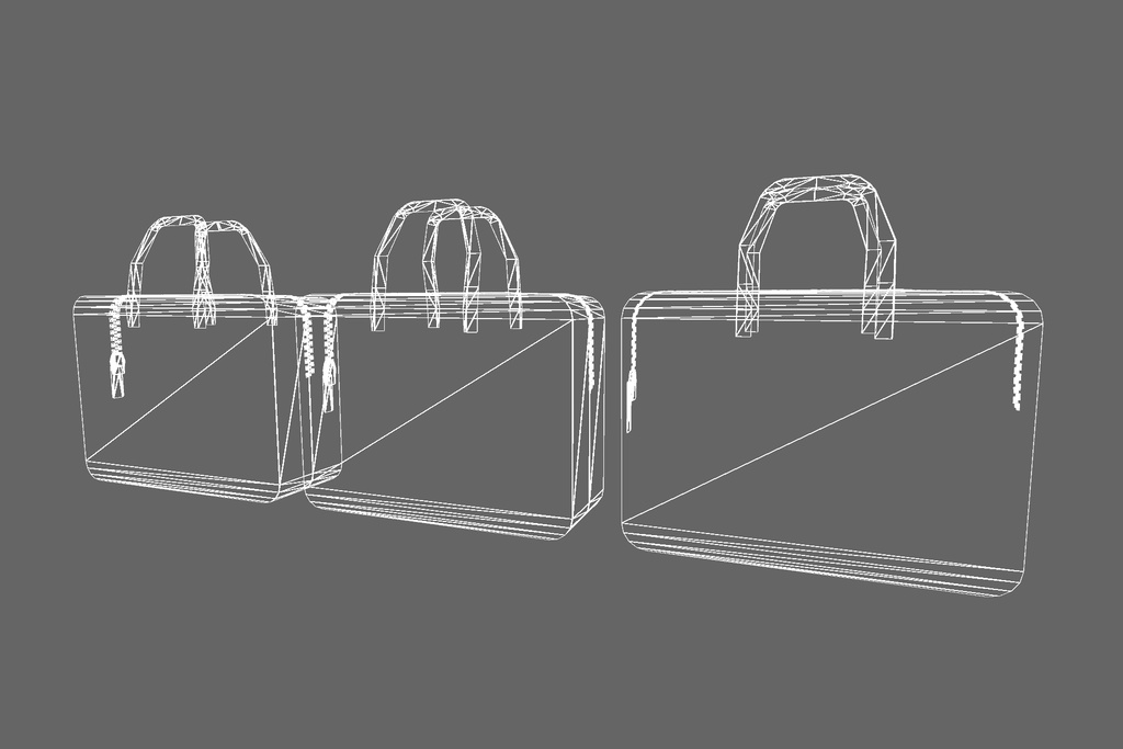 オリジナル3Dモデル「ブランドバック」3色セット