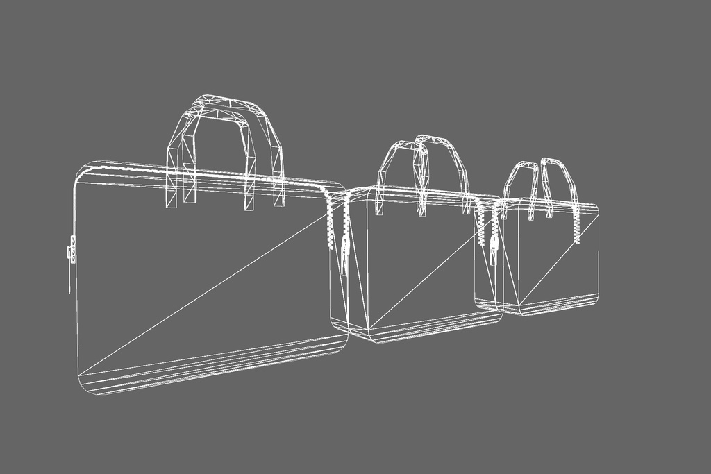 オリジナル3Dモデル「ブランドバック」3色セット