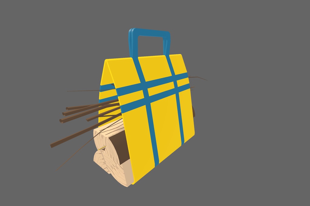 オリジナル3Dモデル「キャンプの焚き木」