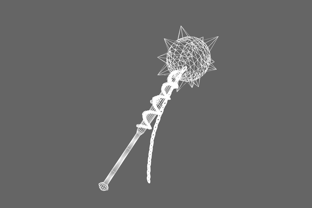 オリジナル3Dモデル「鉄球バトルフレイル」