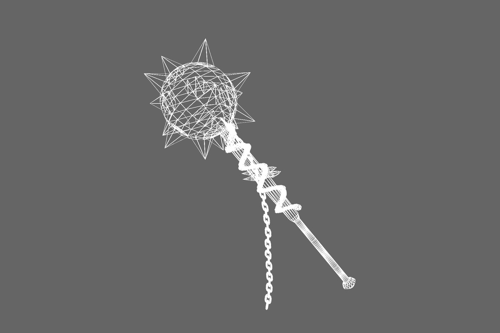 オリジナル3Dモデル「鉄球バトルフレイル」