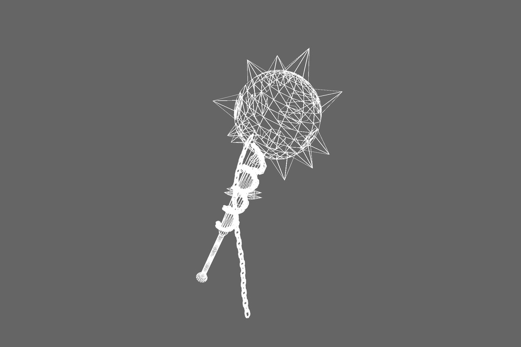 オリジナル3Dモデル「鉄球バトルフレイル」