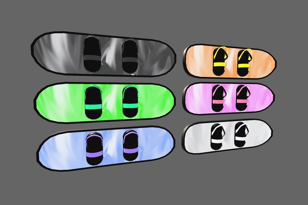 オリジナル3Dモデル「スノーボード」6色セット