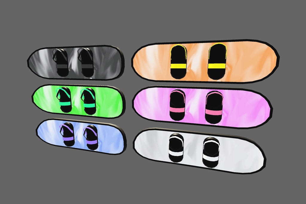 オリジナル3Dモデル「スノーボード」6色セット