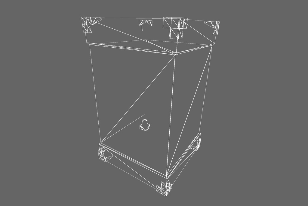 オリジナル3Dモデル「木箱リュックサック」