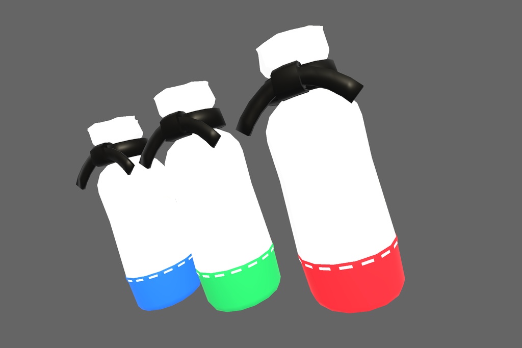 オリジナル3Dモデル「格闘サンドバッグ」3色セット