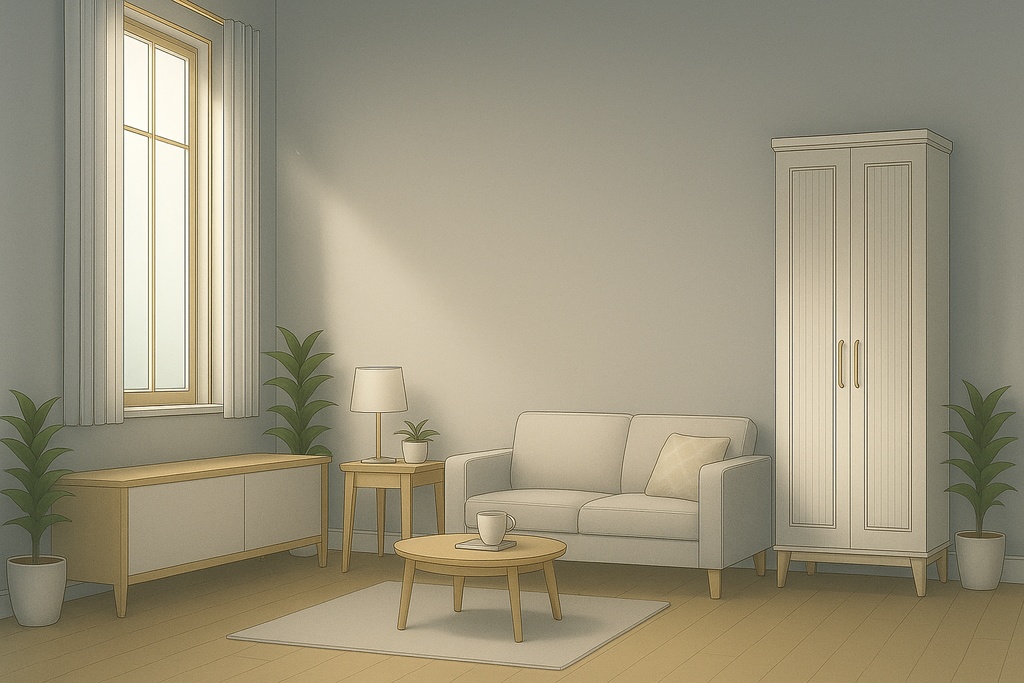 【背景素材】上品グレー×淡金 配信用背景【室内・背景】