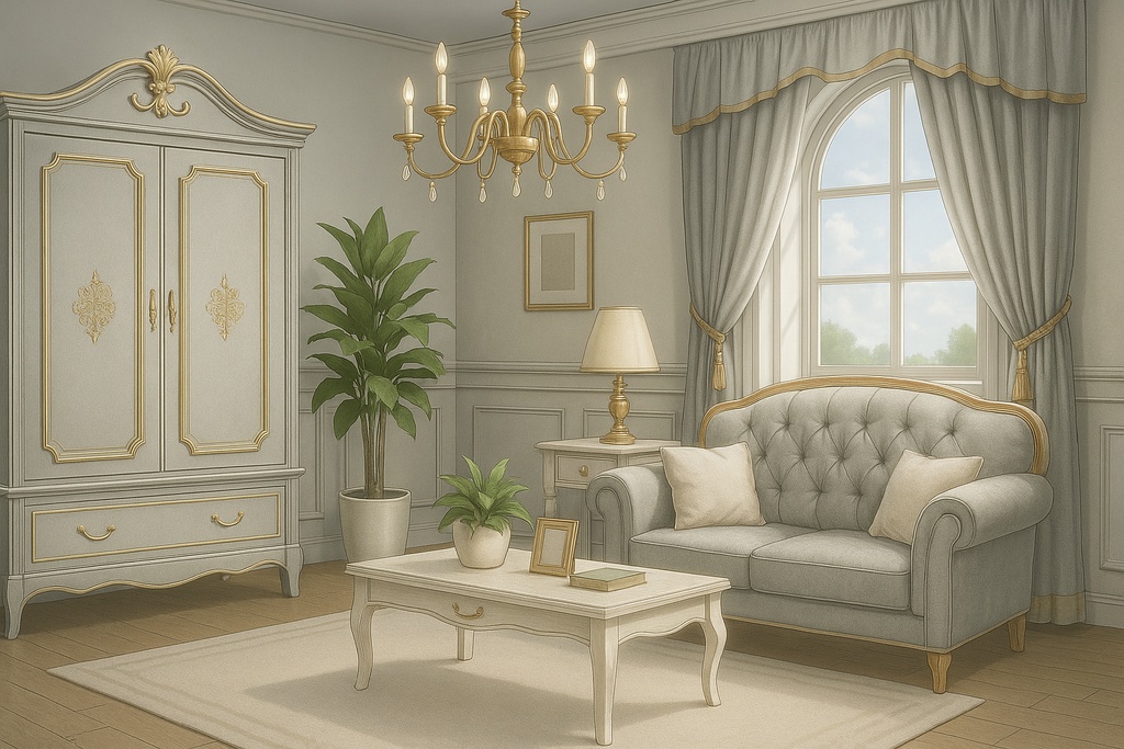 【背景素材】上品グレー×淡金 配信用背景【室内・背景】