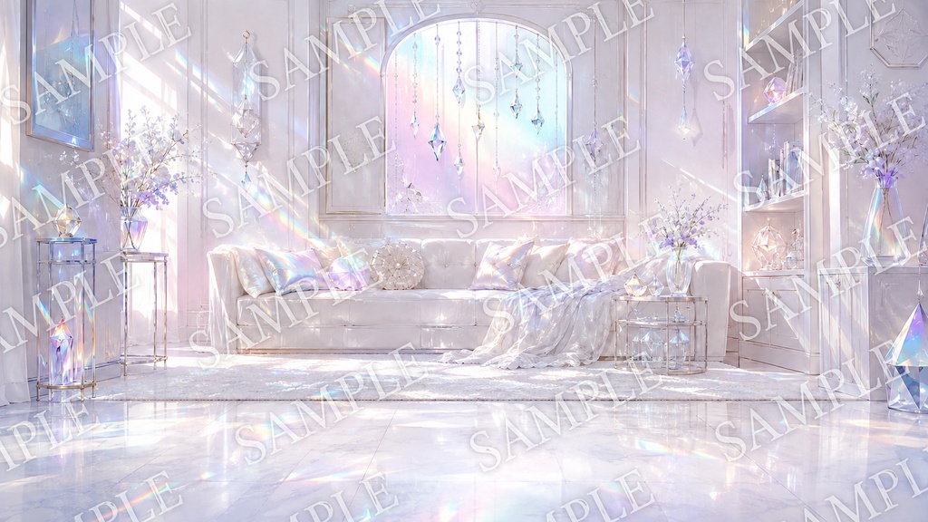 【配信背景】Prism Coat|プリズム反射と透明感の背景12枚セット【1920×1080 / PNG】