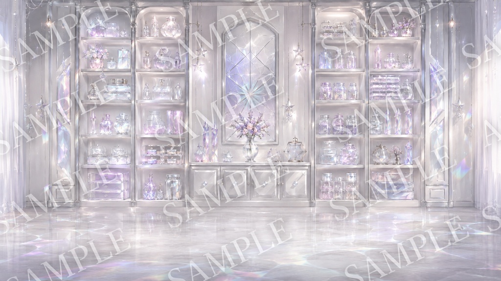 【配信背景】Prism Coat|プリズム反射と透明感の背景12枚セット【1920×1080 / PNG】