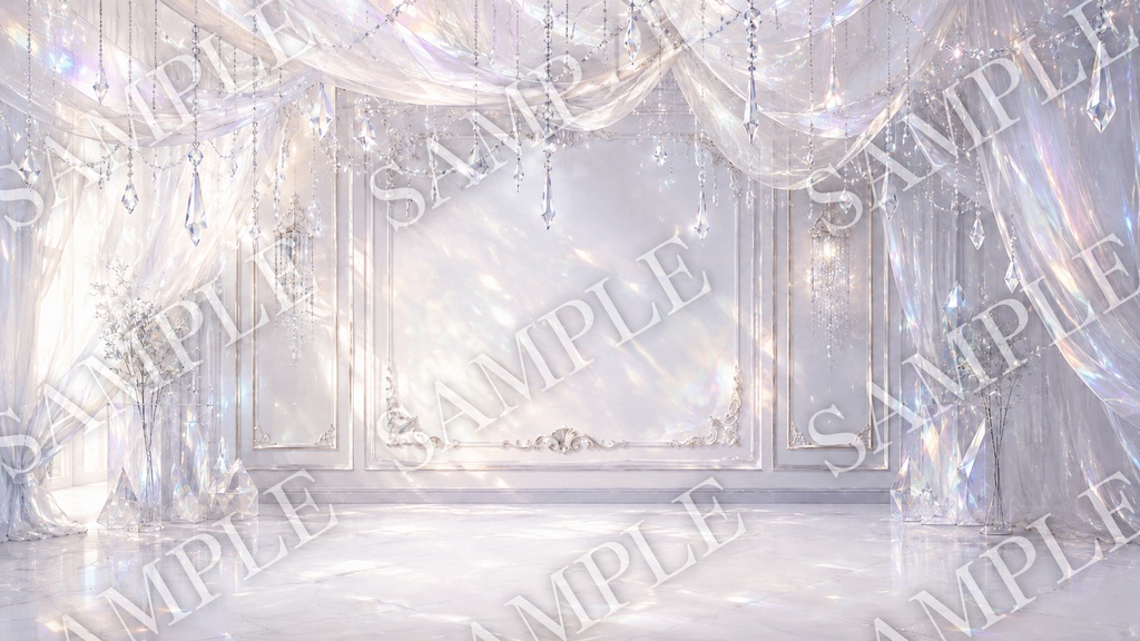 【配信背景】Prism Coat|プリズム反射と透明感の背景12枚セット【1920×1080 / PNG】