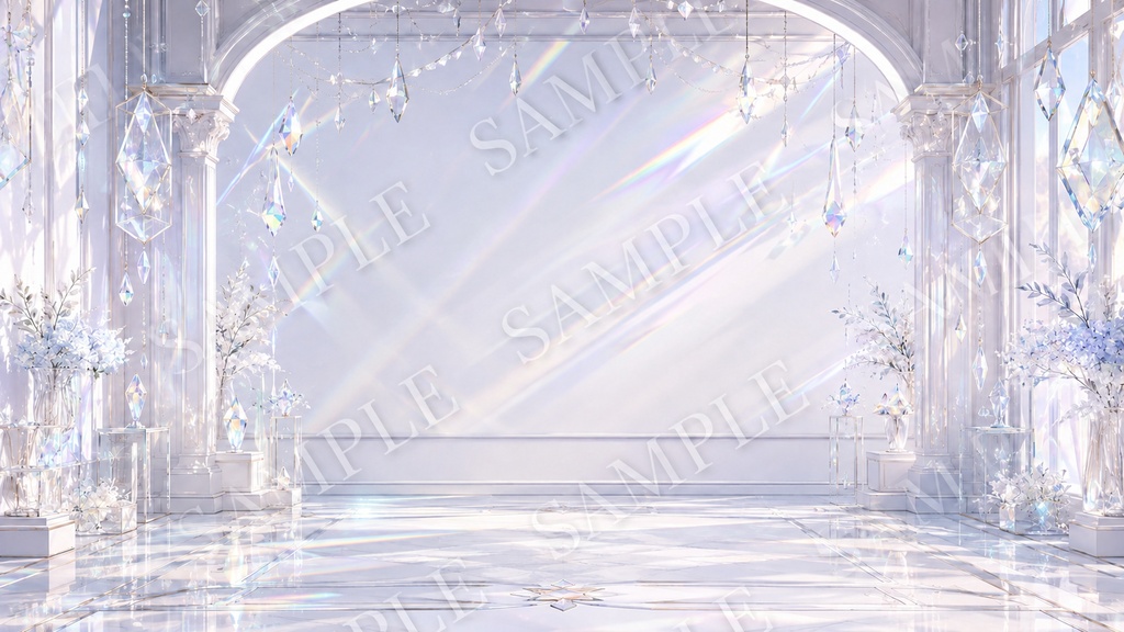 【配信背景】Prism Coat|プリズム反射と透明感の背景12枚セット【1920×1080 / PNG】
