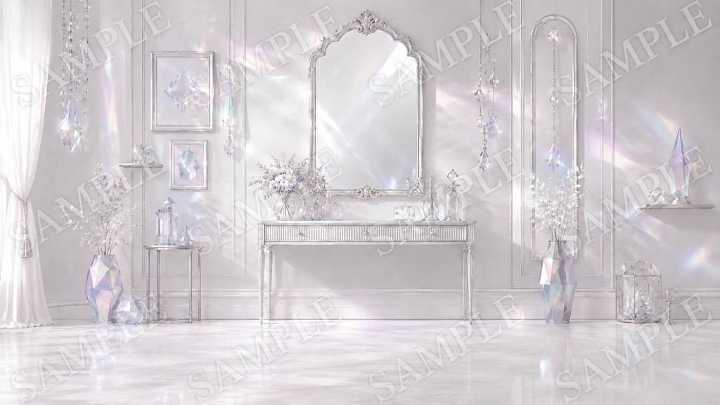 【配信背景】Prism Coat|プリズム反射と透明感の背景12枚セット【1920×1080 / PNG】