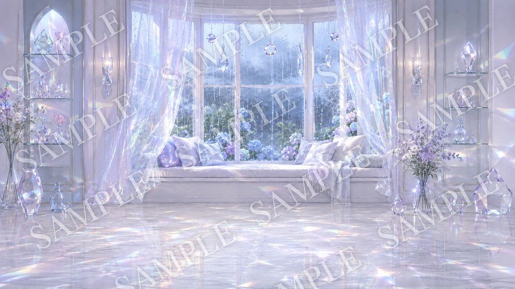 【配信背景】Prism Coat|プリズム反射と透明感の背景12枚セット【1920×1080 / PNG】