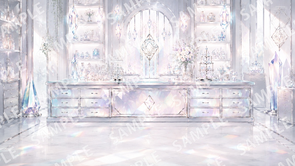 【配信背景】Prism Coat|プリズム反射と透明感の背景12枚セット【1920×1080 / PNG】