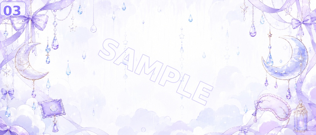 【IRIAMヘッダー素材】レインスリープチャーム|ゆめかわ雨粒ヘッダー 5枚セット
