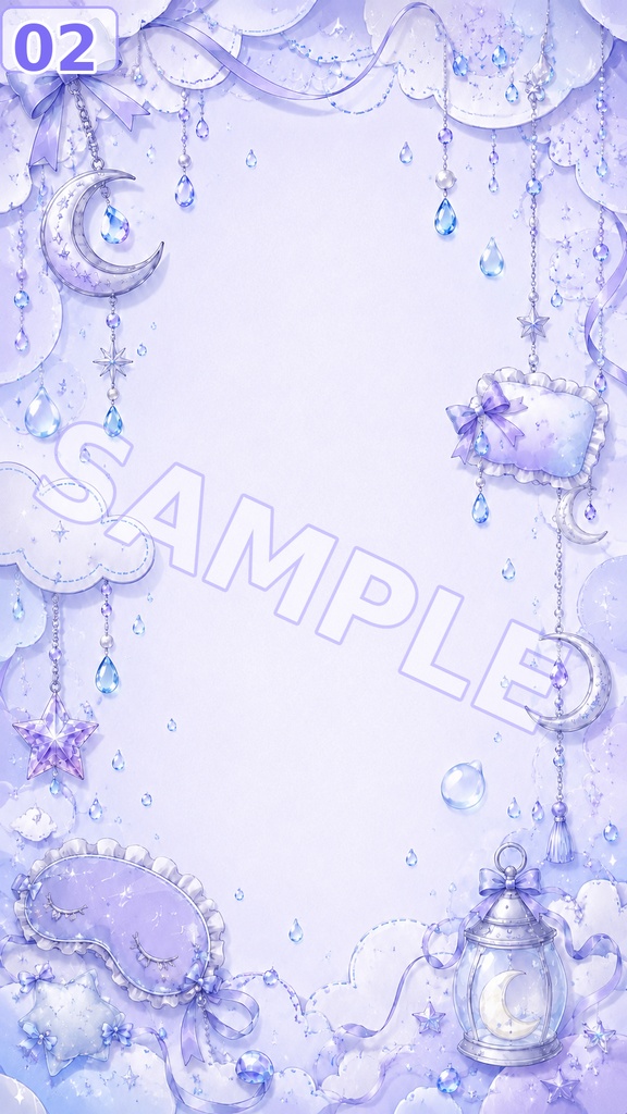 【スマホ壁紙素材】レインスリープチャーム|ゆめかわ雨粒壁紙 5枚セット