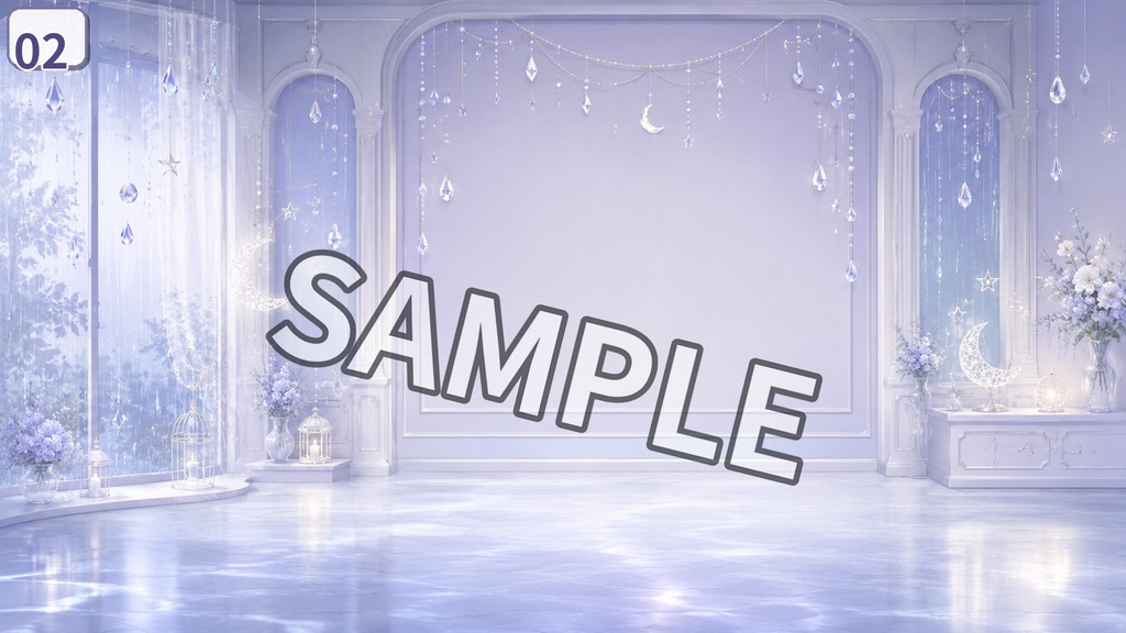 【配信背景素材】レインスリープチャーム|ゆめかわ雨音ルーム背景 12枚セット+無料1枚