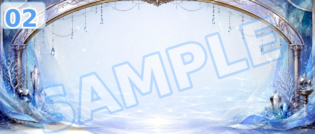【IRIAMヘッダー素材】氷水槽グレイス|上品で透き通る氷水槽デザイン 5枚セット