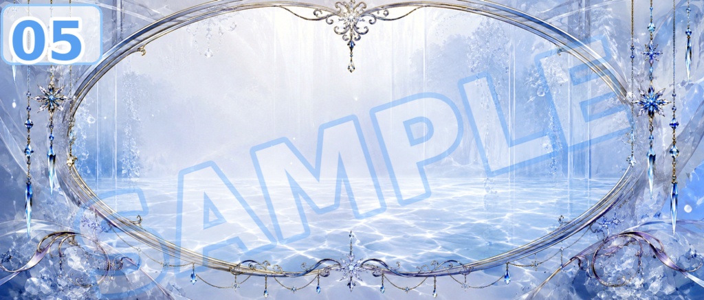 【IRIAMヘッダー素材】氷水槽グレイス|上品で透き通る氷水槽デザイン 5枚セット