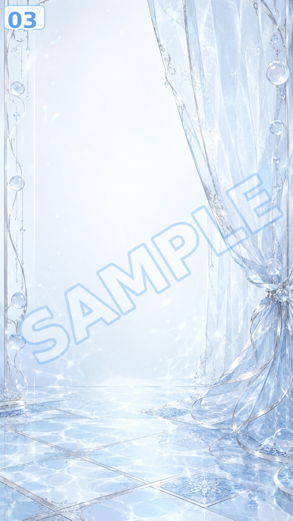 【スマホ壁紙素材】氷水槽グレイス|上品で透き通る氷水槽デザイン 5枚セット