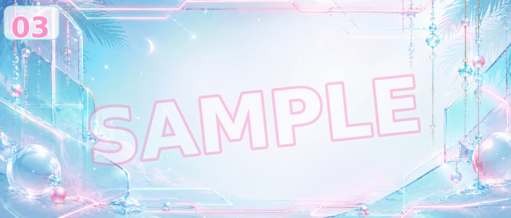 【IRIAMヘッダー素材】ネオンソルベ|淡ネオンがきらめく上品ポップなヘッダー 5枚セット