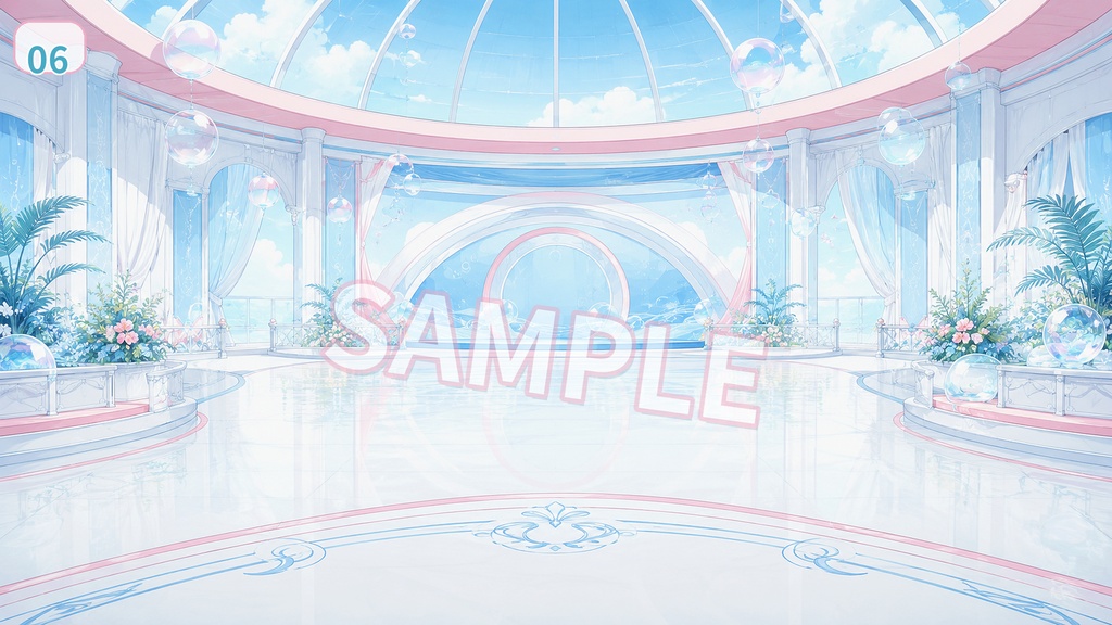 【配信背景素材】サマーフロートステージ|きらめく夏色アイドルステージ 12枚+1枚無料セット