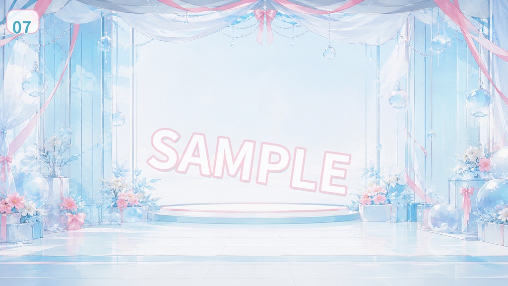 【配信背景素材】サマーフロートステージ|きらめく夏色アイドルステージ 12枚+1枚無料セット