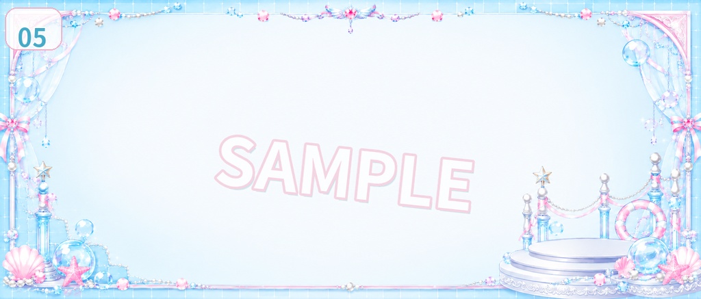 【IRIAMヘッダー素材】サマーフロートステージ|爽やかで可愛い夏アイドル風ヘッダー 5枚セット