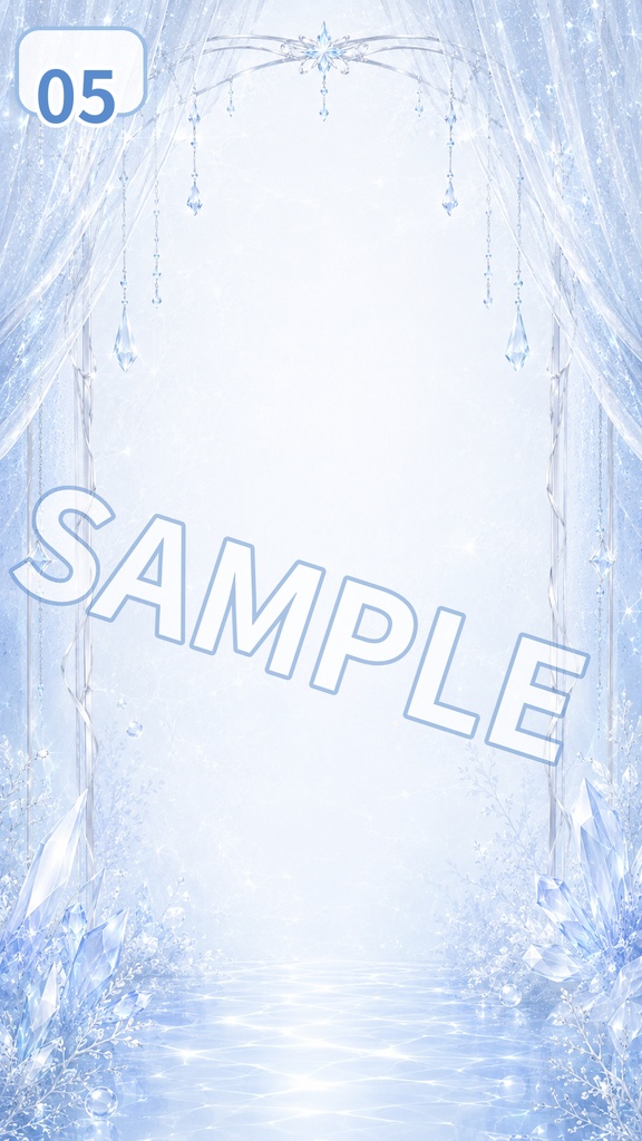 【縦型動画背景素材】氷水槽グレイス|透明感あふれる上品アイスブルー背景 7枚セット