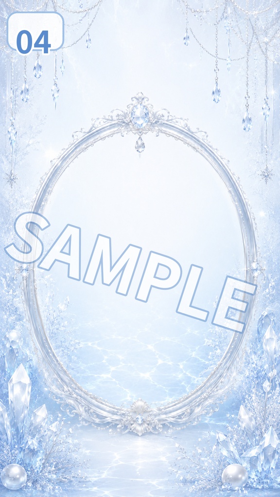 【縦型動画背景素材】氷水槽グレイス|透明感あふれる上品アイスブルー背景 7枚セット