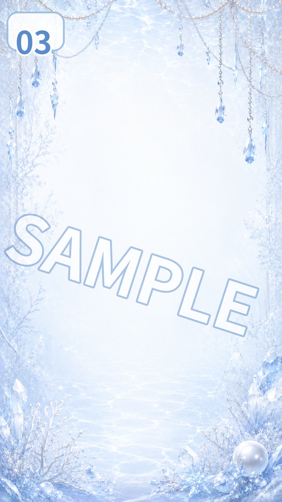【縦型動画背景素材】氷水槽グレイス|透明感あふれる上品アイスブルー背景 7枚セット