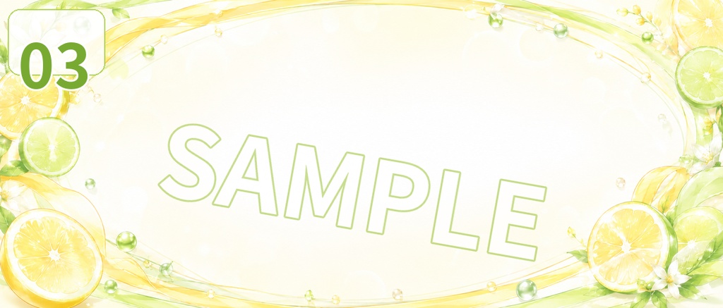 【IRIAMヘッダー素材】シトラススパーク|爽やか上品シトラスヘッダー 5枚セット