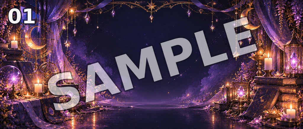 【IRIAMヘッダー素材】魔女の夜更かしルーム