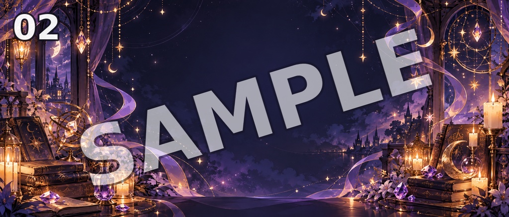 【IRIAMヘッダー素材】魔女の夜更かしルーム