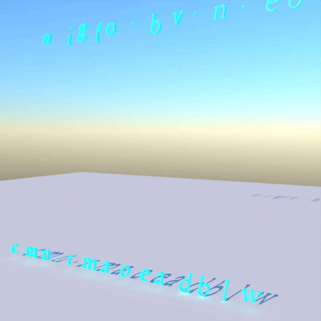 blender「coming from above and below node」3D空間で扱える文字に関するgeometry nodeその2