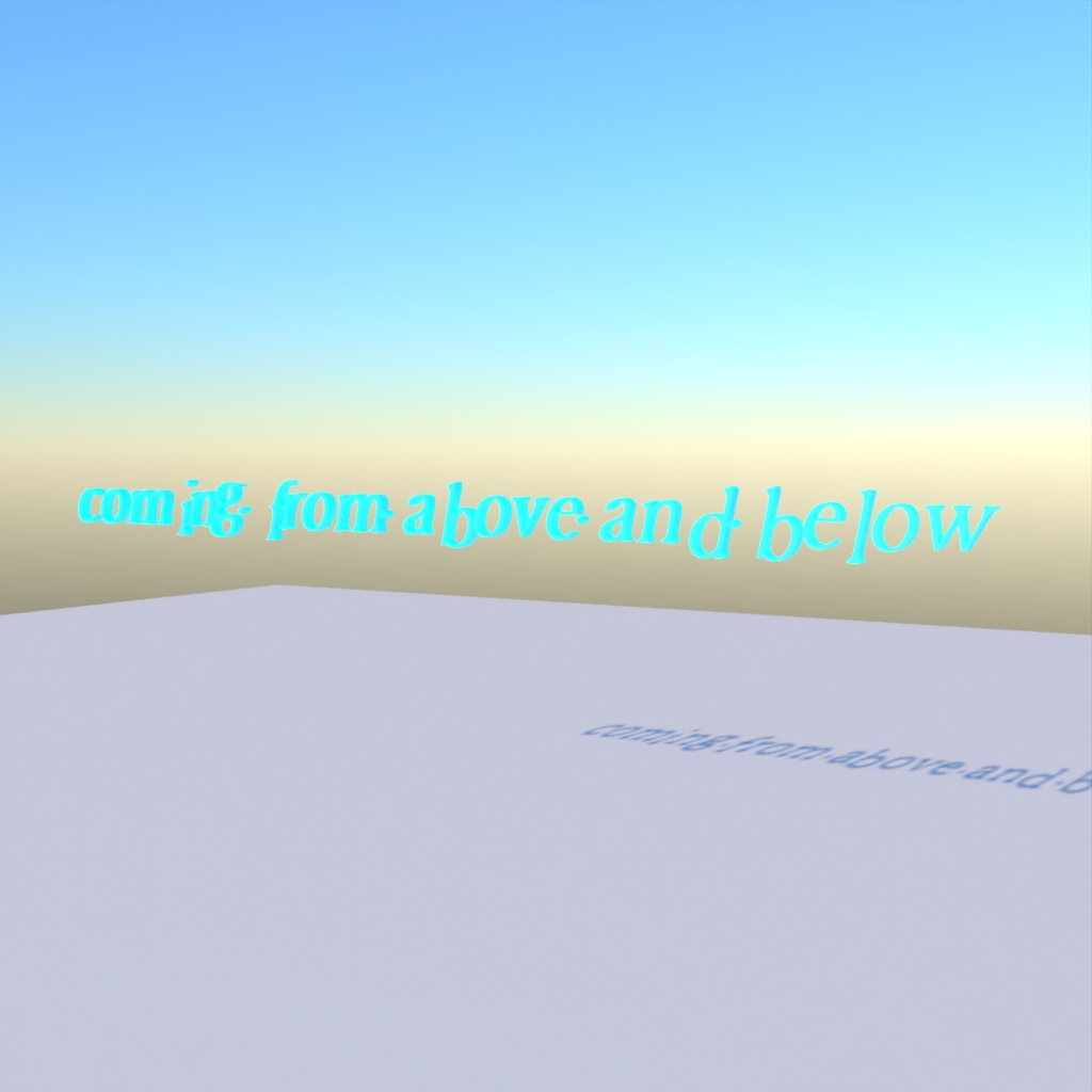 blender「coming from above and below node」3D空間で扱える文字に関するgeometry nodeその2