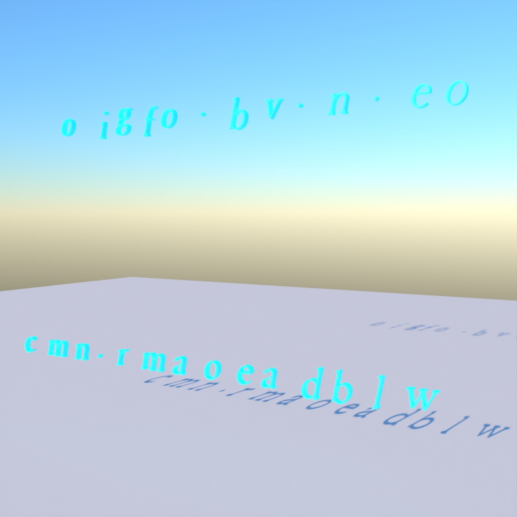 blender「coming from above and below node」3D空間で扱える文字に関するgeometry nodeその2