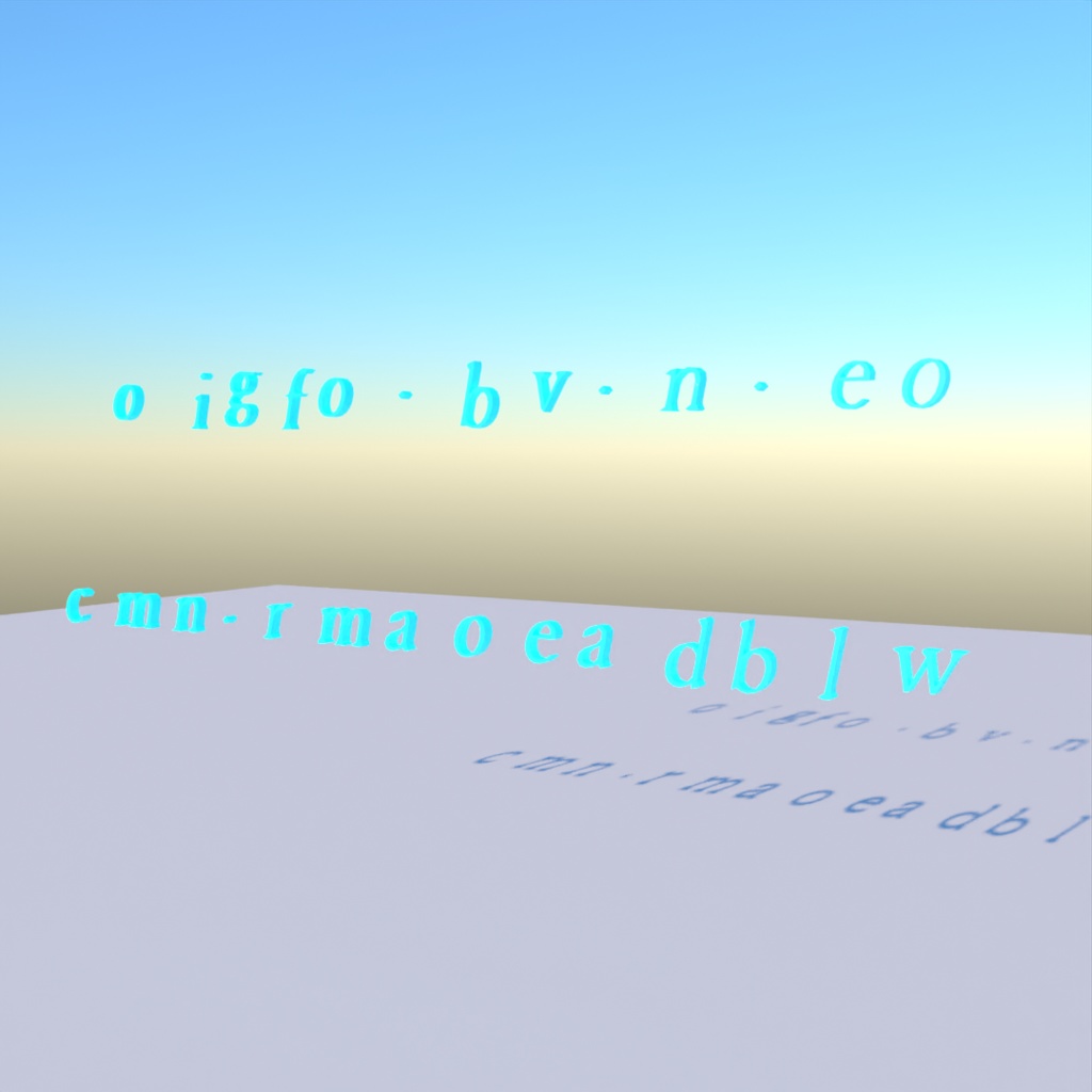 blender「coming from above and below node」3D空間で扱える文字に関するgeometry nodeその2
