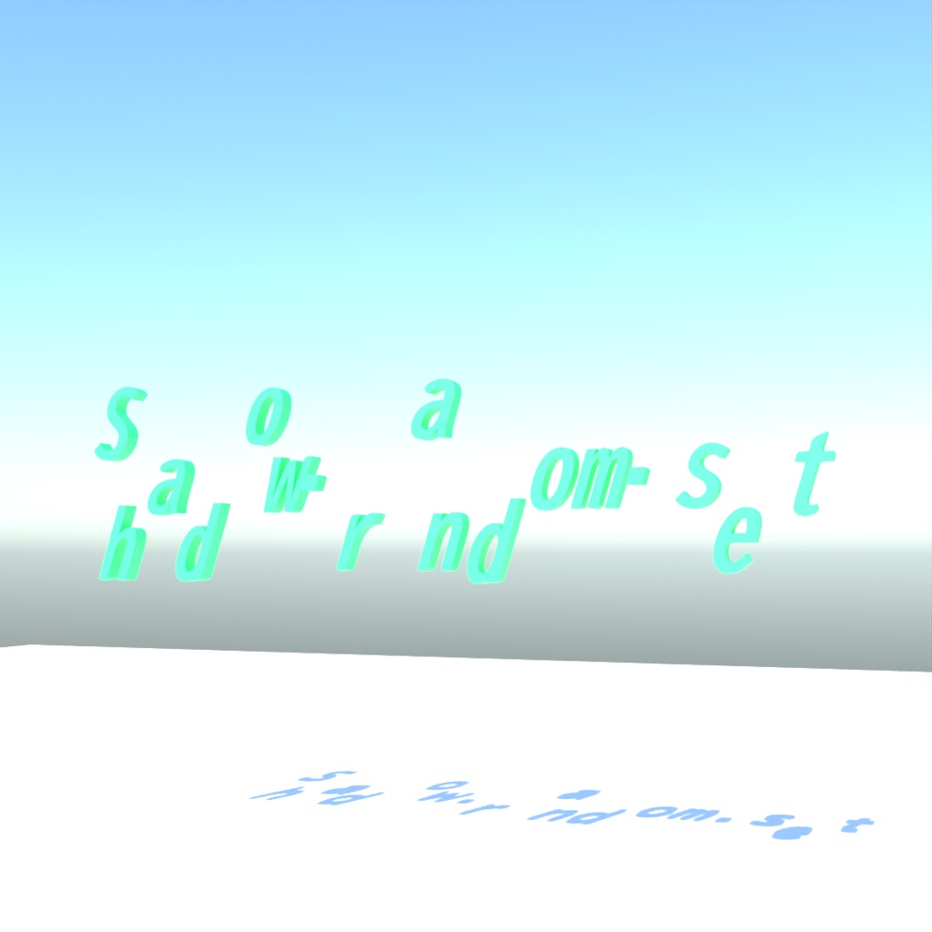 blender「Shadow random set node」3D空間で扱える文字に関するgeometry nodeその3