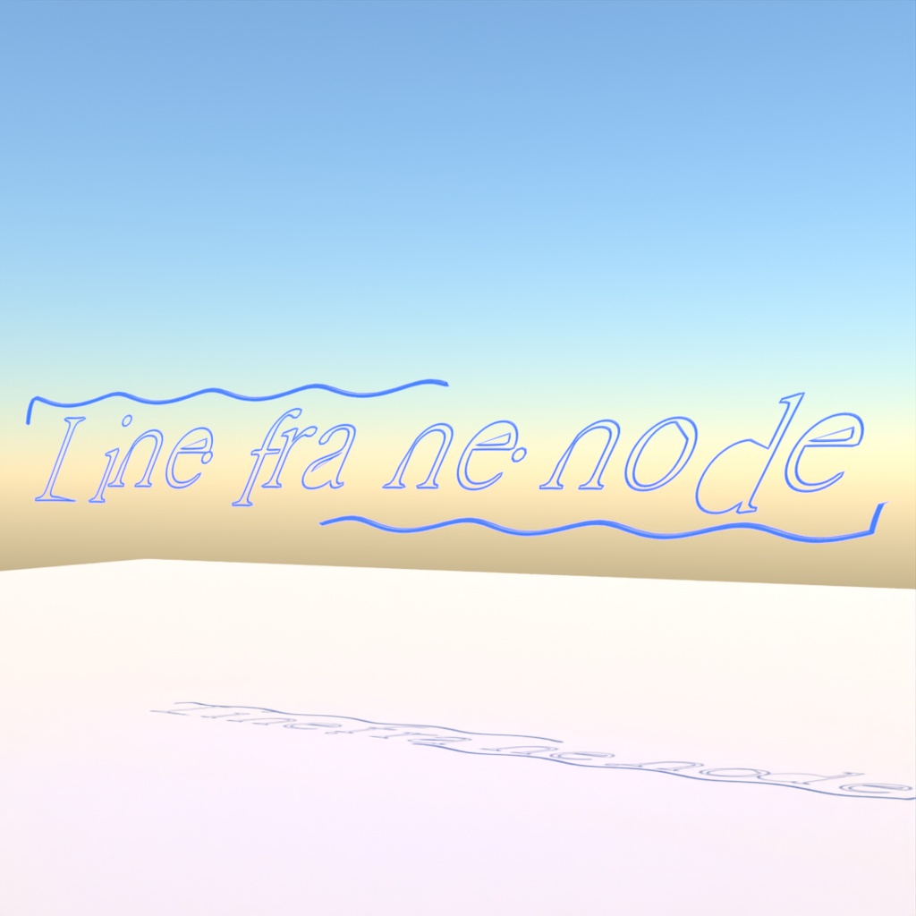 blender「Line frame node」3D空間で扱える文字に関するgeometry nodeその4