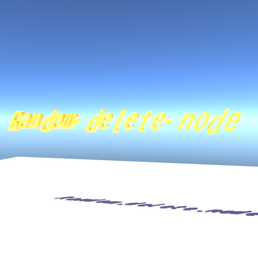 blender「Random.delete.node」3D空間で扱える文字に関するgeometry nodeその6