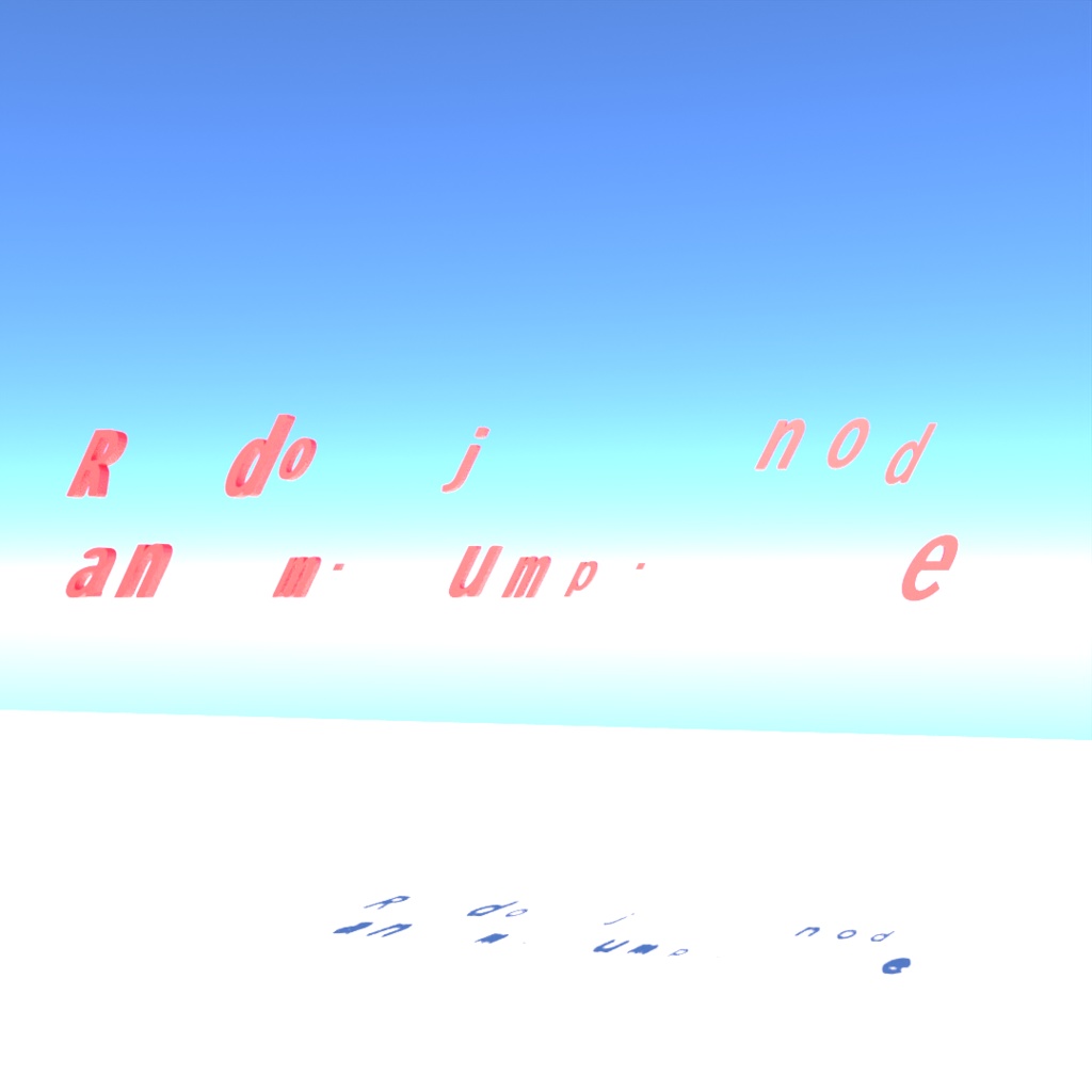 blender「Random jump node」3D空間で扱える文字に関するgeometry nodeその7